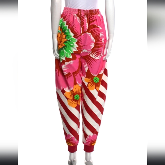 Manish Arora Flower Colorful Bold Print Tailored Pant, Pink, NWT, sz Medium - Picture 3 of 3